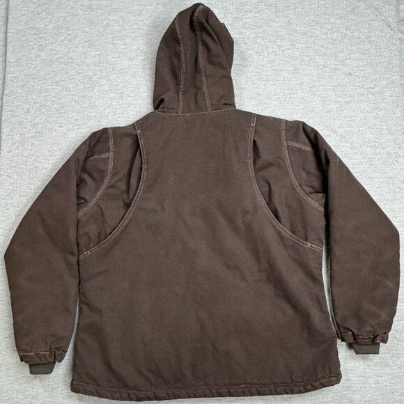 Berne Coat Womens Brown Quilted Lining Jacket Inner Pockets Hooded Full Zip 2XL - Picture 4 of 16